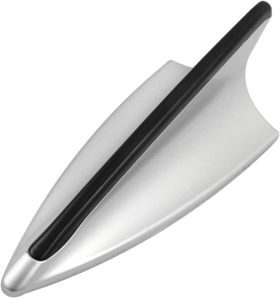 Silver Tone Universal Auto Car Vehicle Shark Fin Plastic Antenna Ornament