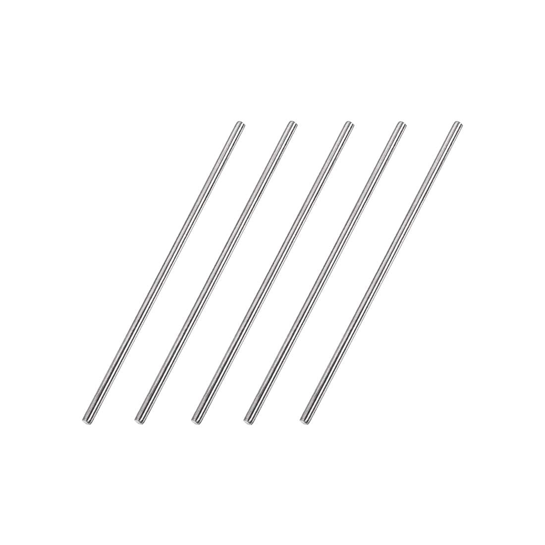 3mm x 100mm 304 Stainless Steel Solid Round Rod for DIY Craft - 5pcs