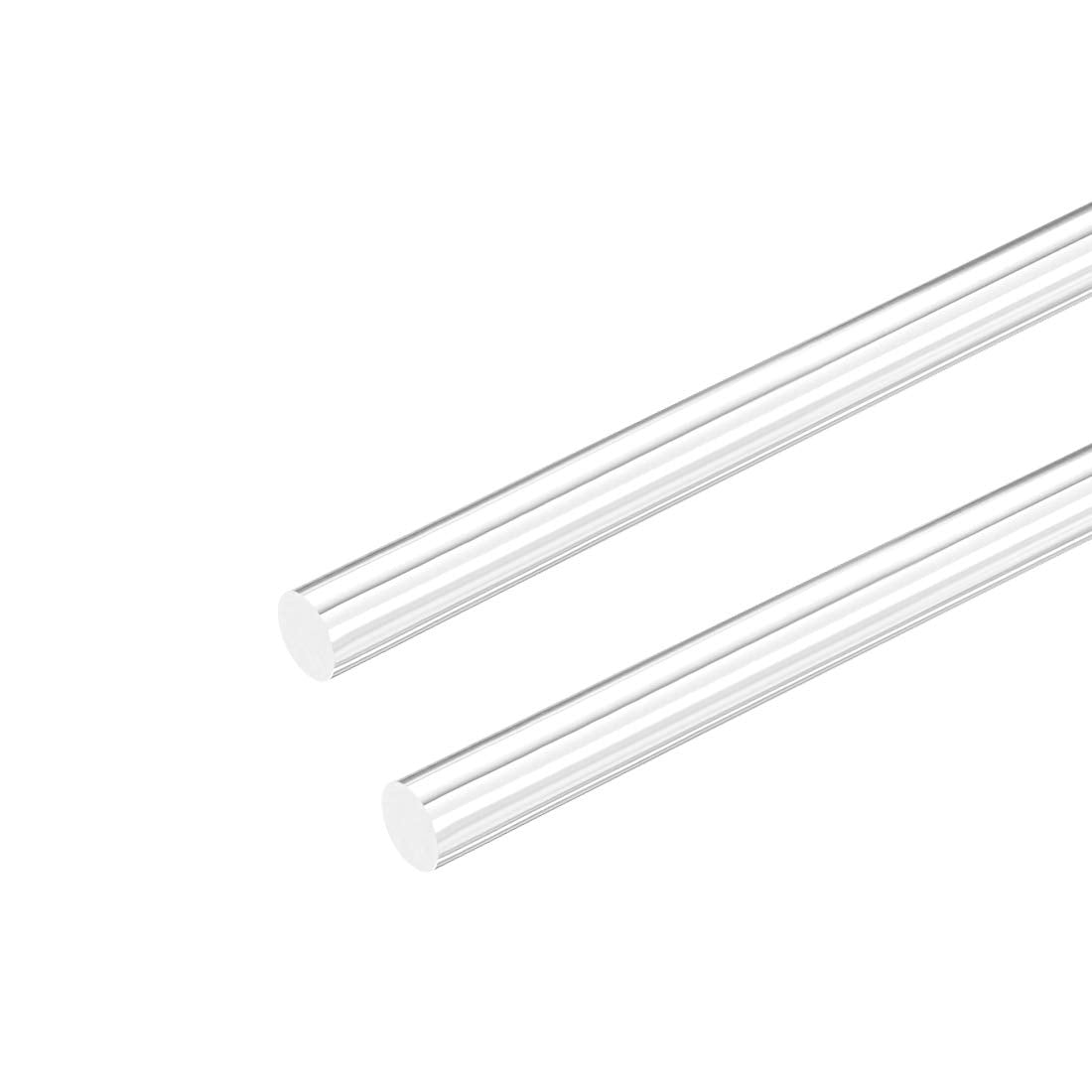 Acrylic Round Rod,3/8 inch Dia 10 inch Length,Transparent Clear Plastic Round Rod,Solid PMMA Bar 2pcs