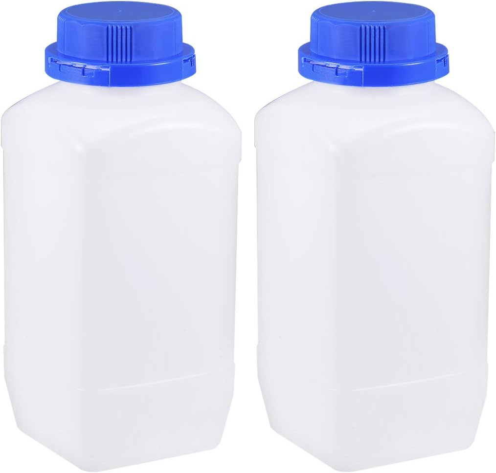 Plastic Lab Chemical Reagent Bottle 1500ml/50.7oz Wide Mouth Sample Sealing Liquid Storage Container Translucent 2pcs