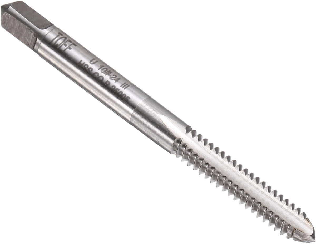 Hand Bottom Tap #10-24 UNC 2B Thread Bottoming Style Threading Taps High Speed Steel HSS6542 Straight Flutes Screw Tapping Tool