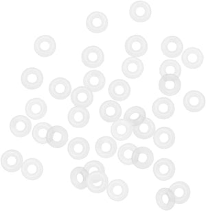 Silicone O-Rings, 5mm OD 2mm ID 1.5mm Width VMQ Seal Gasket for Compressor Valves Pipe Repair, White, Pack of 40