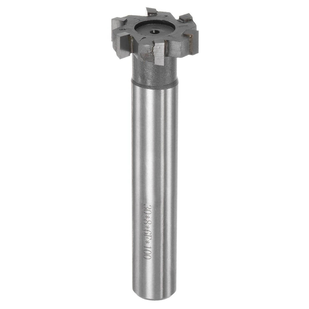 T-Slot Milling Cutters, 8mm Depth 30mm Cutting Dia 16mm Shank Tungsten Carbide Tip 6 Flutes T Slot End Mill for Stainless Steel Copper Aluminum