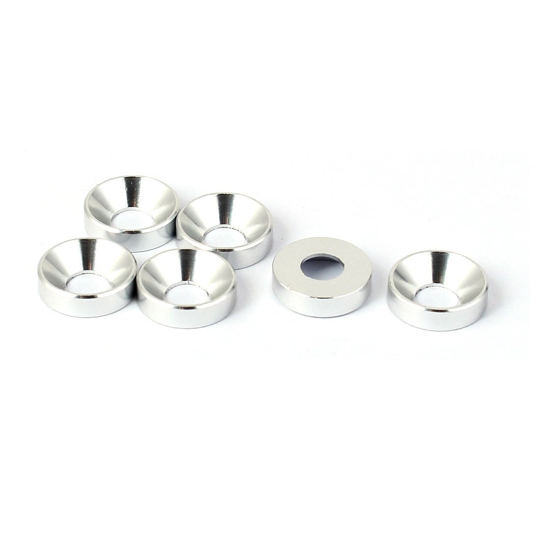 M5 Flat Head Screw Bolt Aluminum Countersunk Washers Silver Tone 6 Pcs