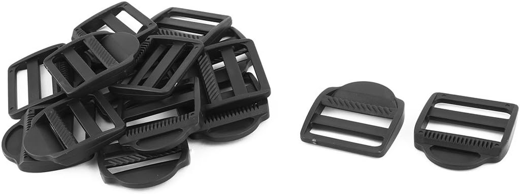 LinkMejor Suitcase Belt Webbing Connector Buckle 38mm Strap Width 15pcs Black