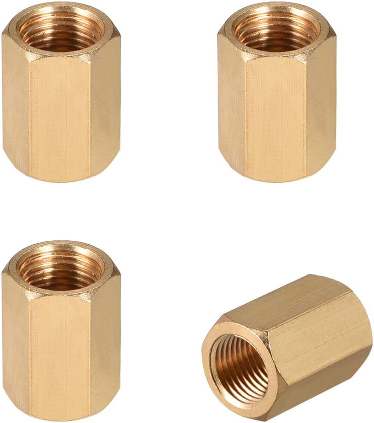 Brass Hex Rod Pipe Fitting G1/8 Female Thread Straight Coupling 4pcs