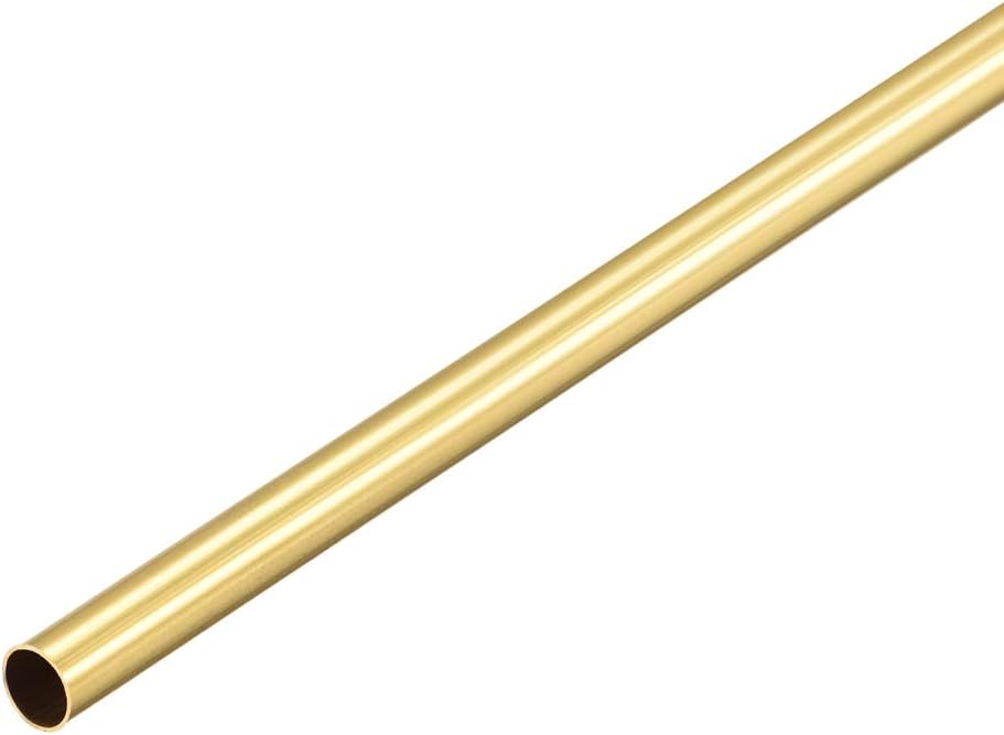 Brass Round Tube, 300mm Length 4mm OD 0.2mm Wall Thickness, Seamless Straight Pipe Tubing