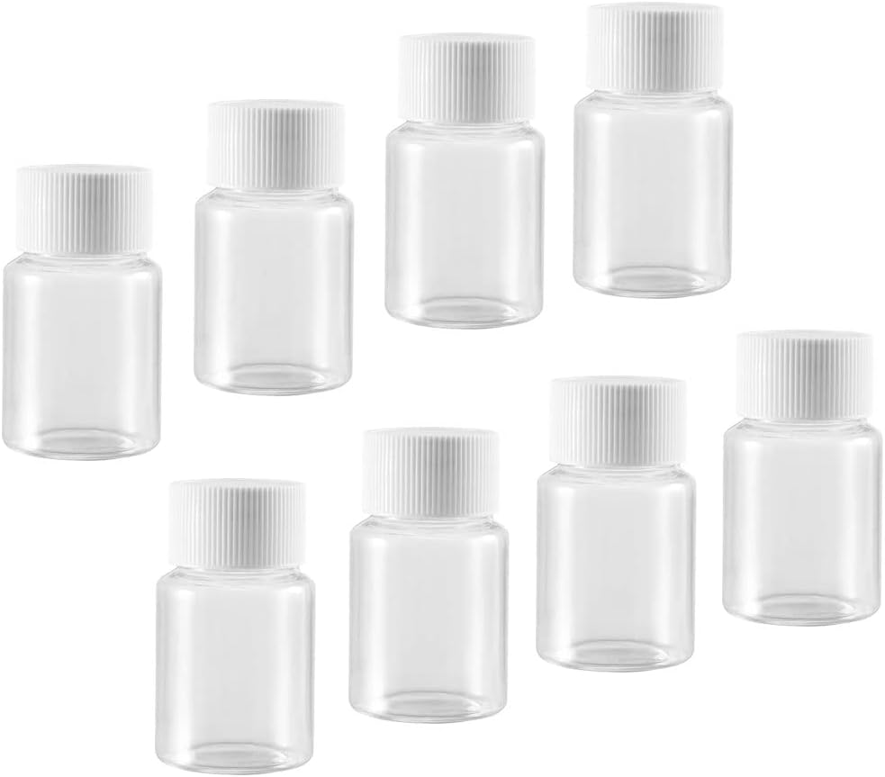 Plastic Lab Chemical Reagent Bottle 30ml/1oz Wide Mouth Sample Sealing Liquid Storage Container 10pcs