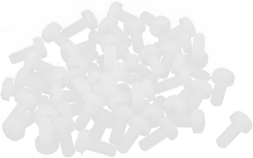M2.5 x 6mm Nylon 6/6 Phillips Drive Machine Screw grey white 50pcs