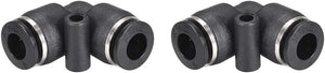 Elbow Push to Connect Air Fittings 6mm Tube OD Pneumatic Quick Release Connectors Black 2Pcs