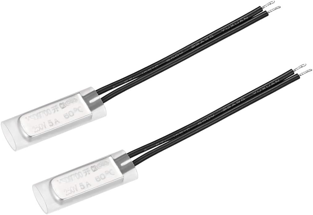 KSD9700 Thermostat, 60℃ Normally Open Temperature Switch Thermal Switch, N.O 5A Metal Temperature Controller 2pcs