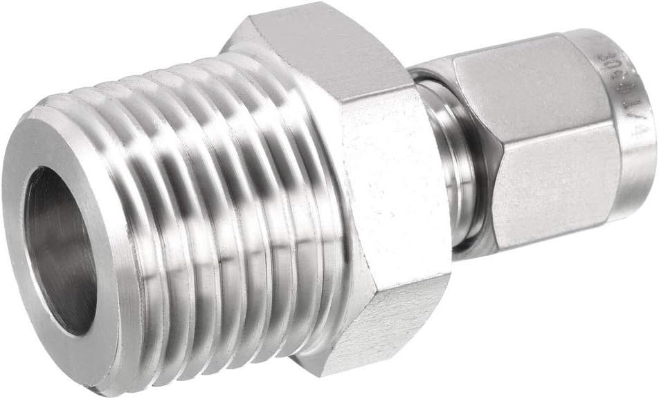 Compression Tube Fitting, 1/2 NPT Male x Ф1/4" Tube OD with Double Ferrules