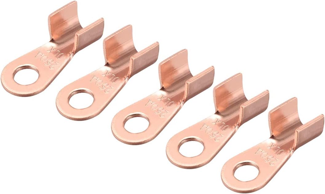 OT-250A Open-End Copper Crimp Terminal Lugs AWG 6-1 Battery Cable Connector 5pcs