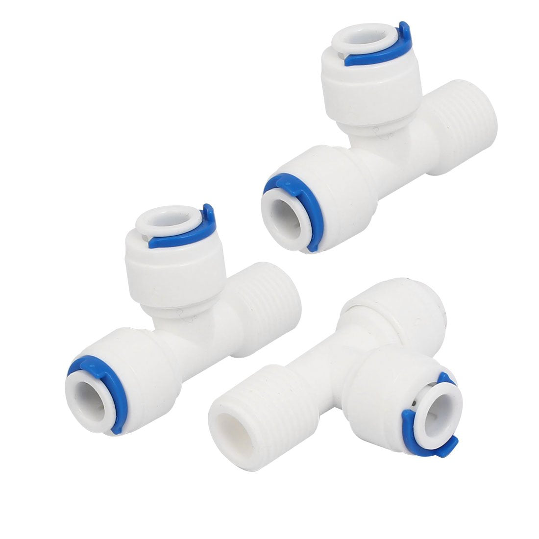 M12 Male Thread 1/4-inch Tube 3 Ways T Shaped Quick Connector 3pcs for RO Water System