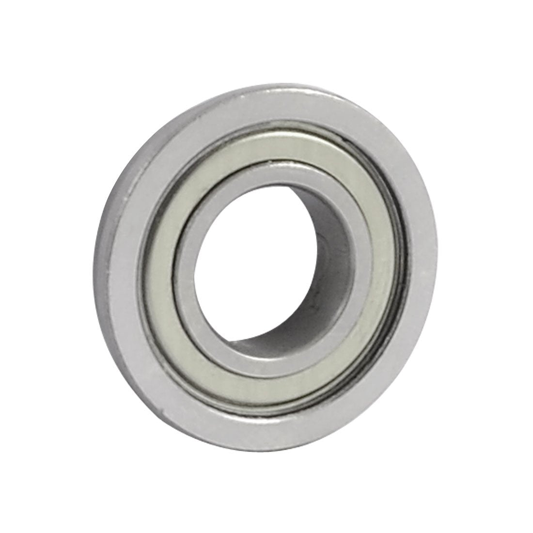a12111600ux0223 24mm x 12mm x 6mm Silver Tone Radial Shielded Deep Groove Flanged Ball Bearing, 0.9" Width, 0.8 Metal