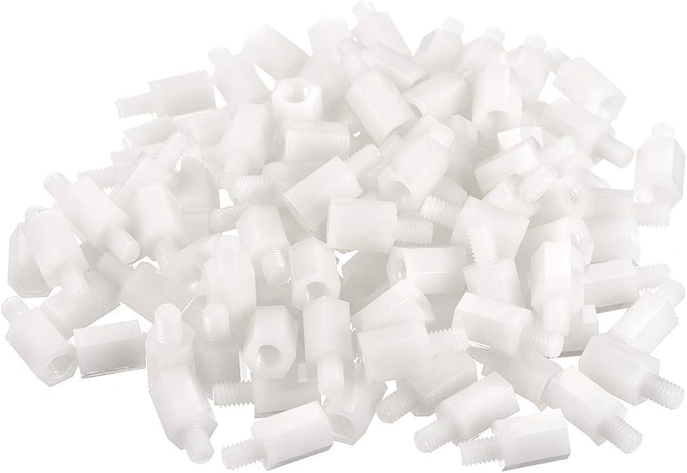 M4 10+6mm F/M Nylon Hex Standoff Spacer Screws PCB Pillar White 100 Pcs