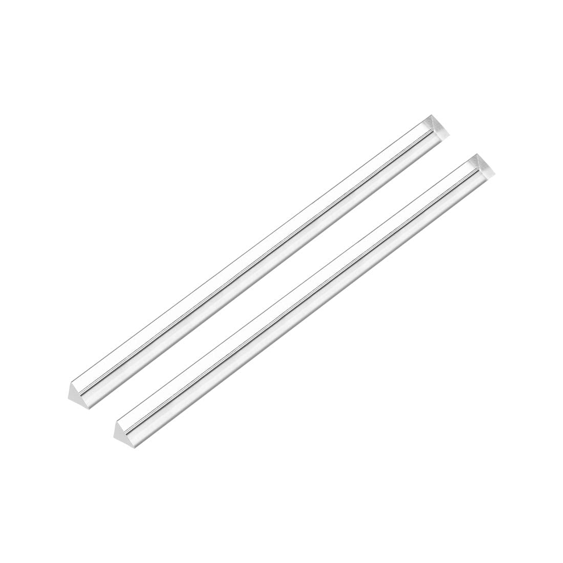 10mmx200mm Transparent Clear Solid Acrylic Triangle Rod PMMA Bar 2pcs