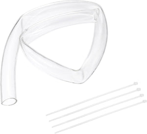 Flexible PVC Tubing, 32mm ID x 38mm OD - 3.3 Feet Long Clear Vinyl Water Pipe, Lightweight Plastic Hose Water Pipe with Zip Ties for Aquaponics, Air Hose, Irrigation