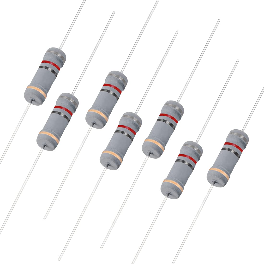 50Pcs 82 Ohm Resistor, 2W 5% Tolerance Carbon Film Resistors, 4 Bands for DIY Electronic Projects and Experiments