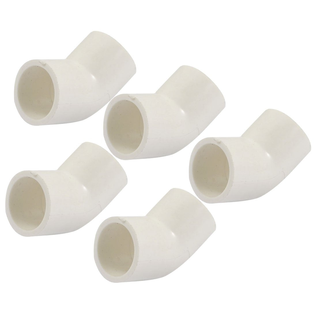 a12111400ux0622-DM Elbow PVC Pipe Fittings Adapter Connector, 20 mm Diameter, 45 Angle Degree, White (Pack of 5)
