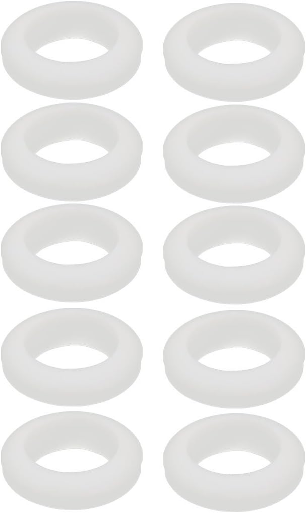 10pcs Double Side Rubber Grommet Eyelet Ring Wire Gasket White 25mm Inner Dia
