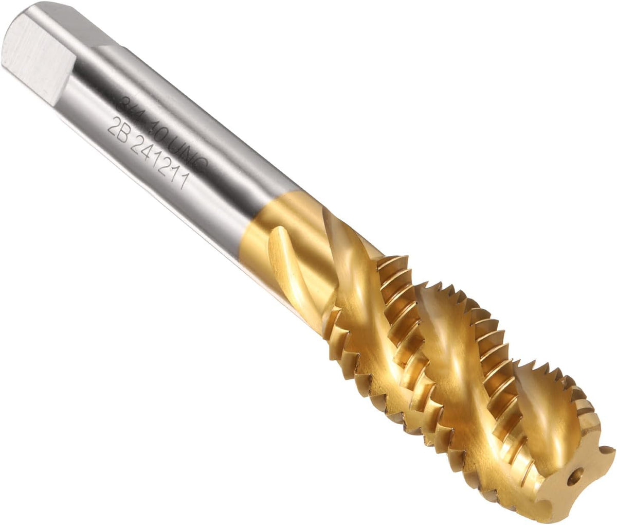 Spiral Flute Taps, 3/4-10 UNC 2B High Speed Steel (HSS) Titanium Coating Machine Thread Milling Threading Screw Tap Tapping Tool, 2pcs