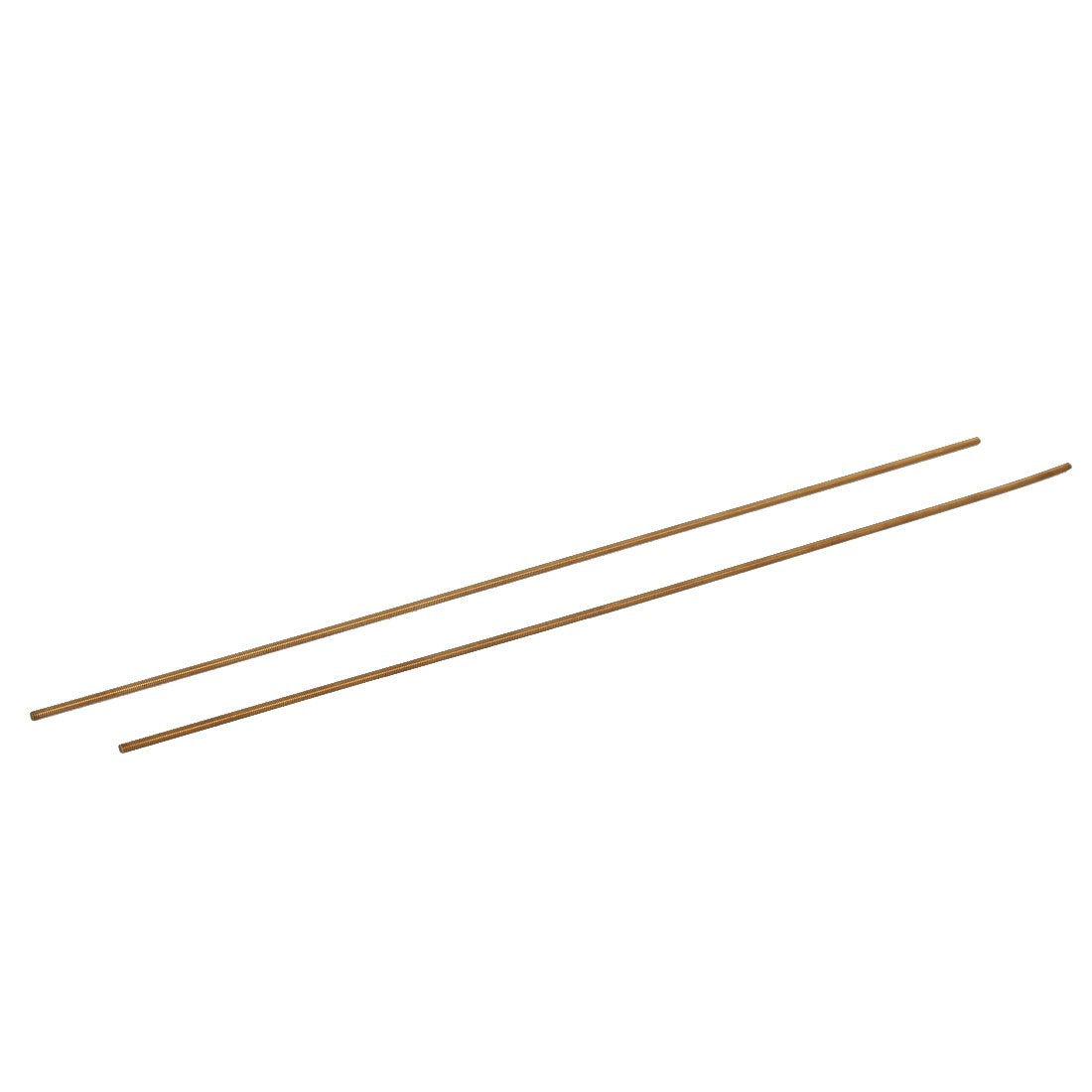 M2 x 250mm Male Threaded 0.4mm Pitch Full Thread Brass Rod Bar Fasteners 2 Pcs