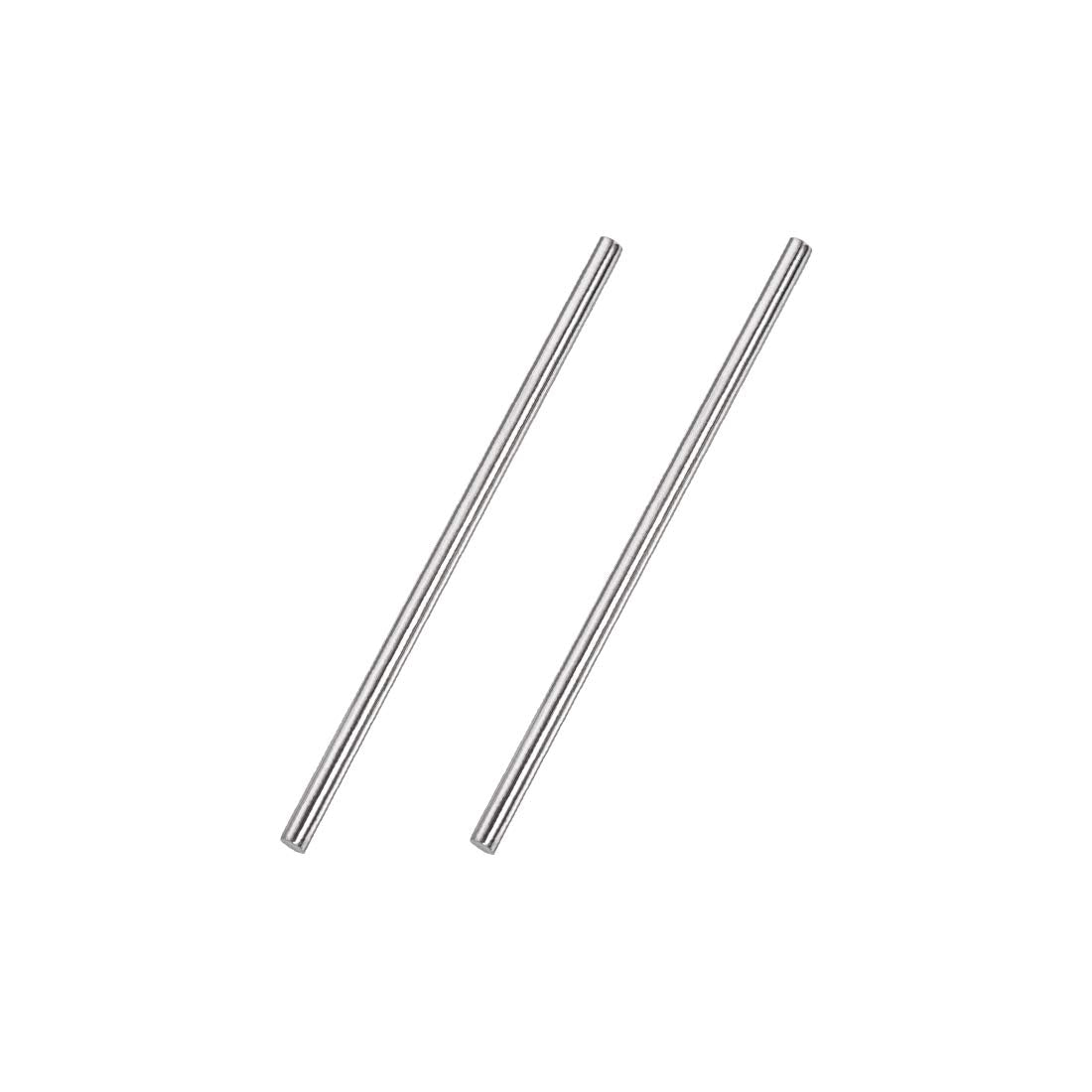 4mm x 100mm 304 Stainless Steel Solid Round Rod for DIY Craft - 2pcs