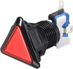 Game Push Button 39x39x39 Triangle 12V LED Illuminated Push Button Switch with Micro Switch for Arcade Video Games Red 1pcs