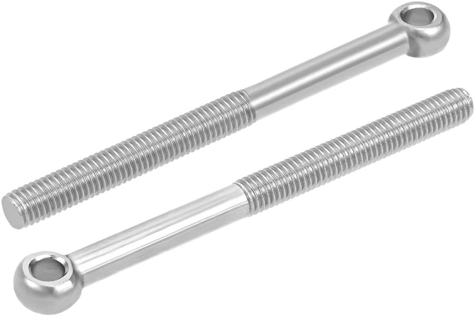 M8 x 100mm 304 Stainless Steel Machine Shoulder Lift Eye Bolt Rigging 4pcs