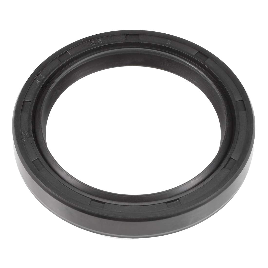 Oil Seal, TC 42mm x 55mm x 8mm Nitrile Rubber Cover Double Lip with Spring for Bearing Shaft, Black Pack of 1