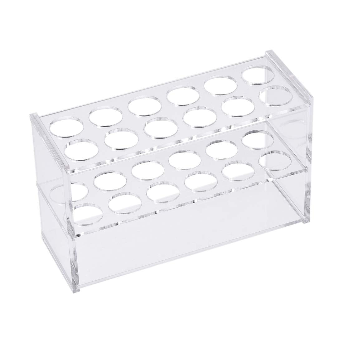 Acrylic Test Tube Holder Lab Stand Rack 2x6 Wells for 25ml Centrifuge Tubes Clear