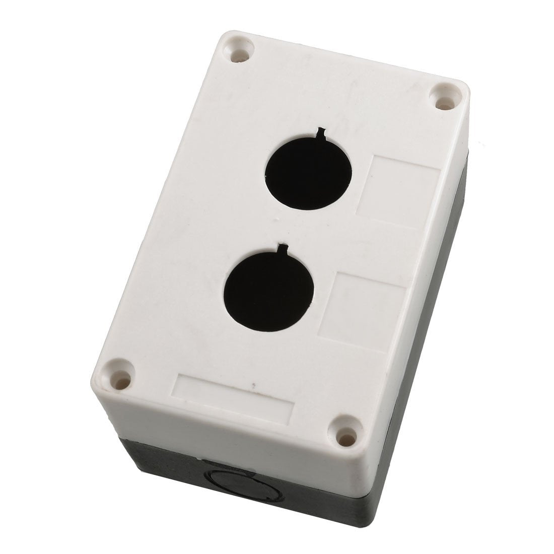 Black White Plastic 2 Push Button Switch Control Station Box Case