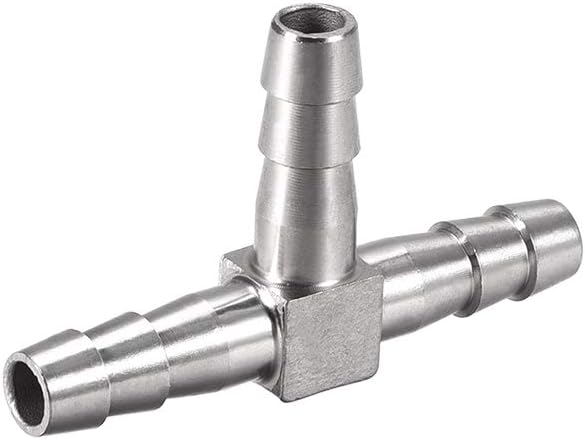 3/8-Inch (10mm) Hose ID Barb Fitting Stainless Steel 3 Way T Shaped Union Home Brew Fitting