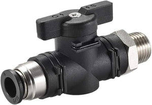 Pneumatic Ball Valve, G1/4 to 8mm Inner Diameter, for Air Flow Control, Plastic Nickel Plated Brass Black