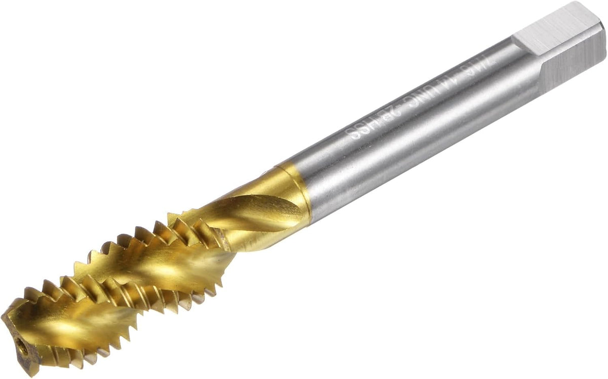 Spiral Flute Thread Taps, 7/16-14 UNC 2B Screw Threading Tap, Titanium Coated 6542 High Speed Steel Machine Tapping Tools for Machinist Repair