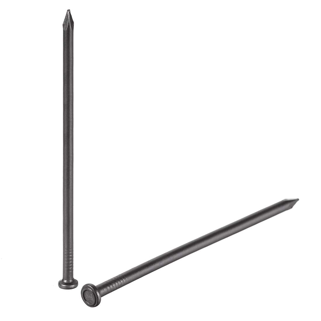 Hardware Nails Carbon Steel Point Tip Wall Cement Nail 100mm(3.9") 5mm Rod Dia Black 10pcs