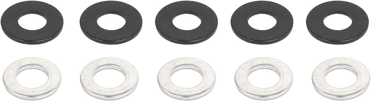 Round Flat Washer, M3x7mmx0.8mm Silver Tone 300pcs and M3x7mmx0.5mm Black Zinc Plated 300pcs