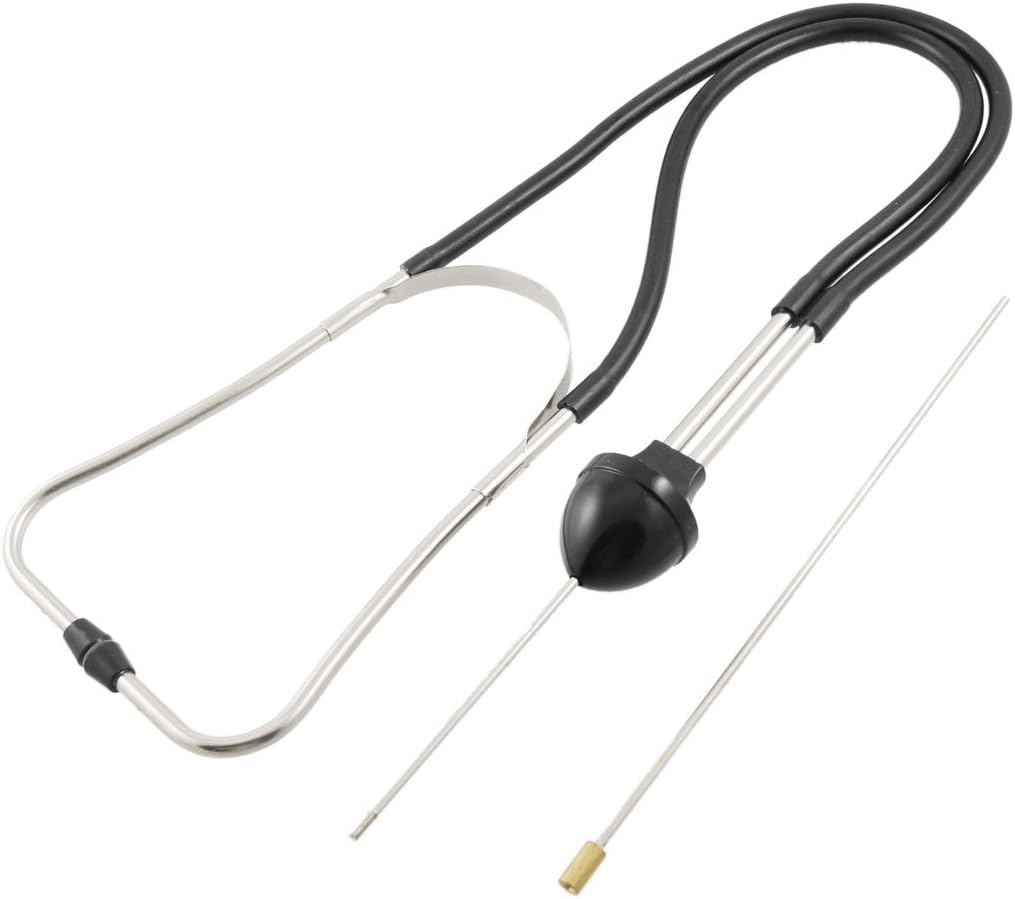 Car Auto Black Tubing Silver Tone Metal Mechanics Stethoscope