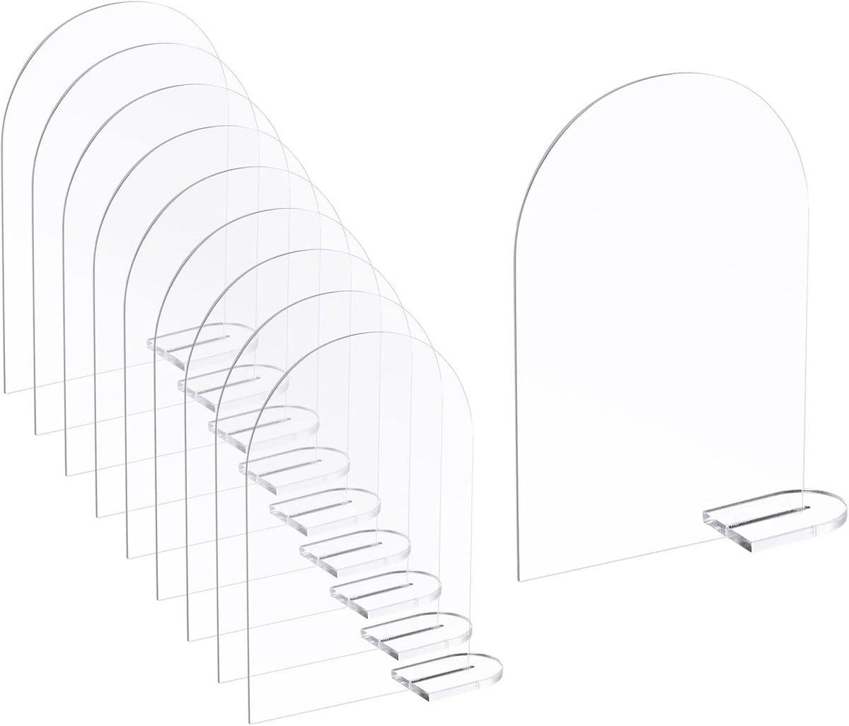 30pcs 4 x 6 Blank Clear Arch Acrylic Sign with Stand, Acrylic Arch Table Numbers for Wedding Reception Party Restaurant Centerpieces Decor