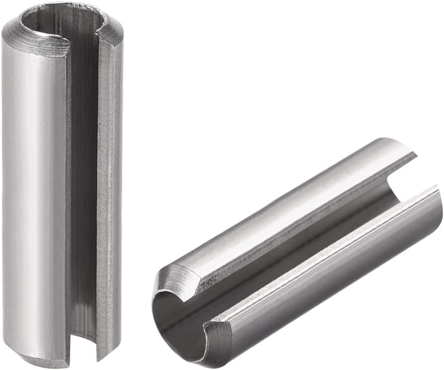 Slotted Spring Pin - M8 x 50mm 304 Stainless Steel Split Spring Roll Dowel Pins Plain Finish 5Pcs
