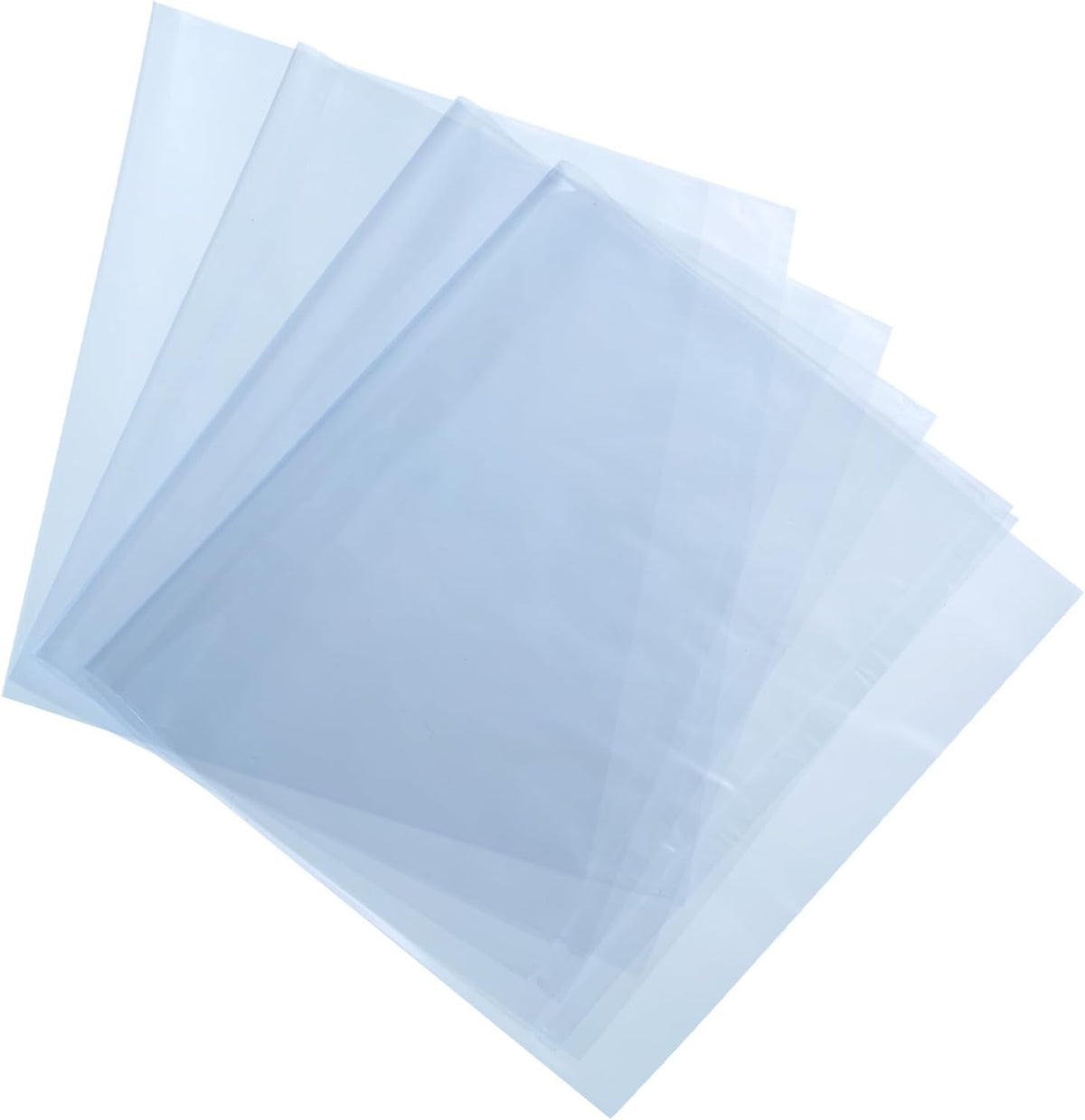 100Pcs 16x8 Inch Shrink Wrap Bags, Blue Clear PVC Heat Shrink Wrap for Gift Basket, Bath Soaps, Candles and Homemade DIY Projects