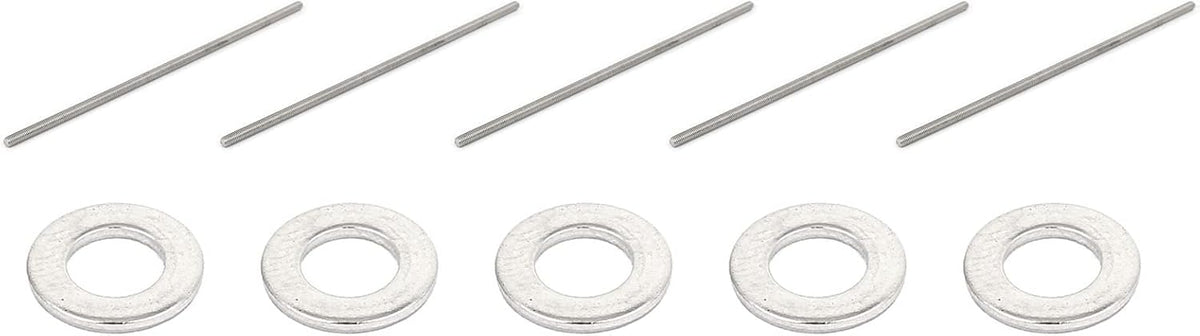 M5x10mmx0.5mm Round Flat Washer 100pcs and M5x190mm Fully Threaded Rod 5pcs