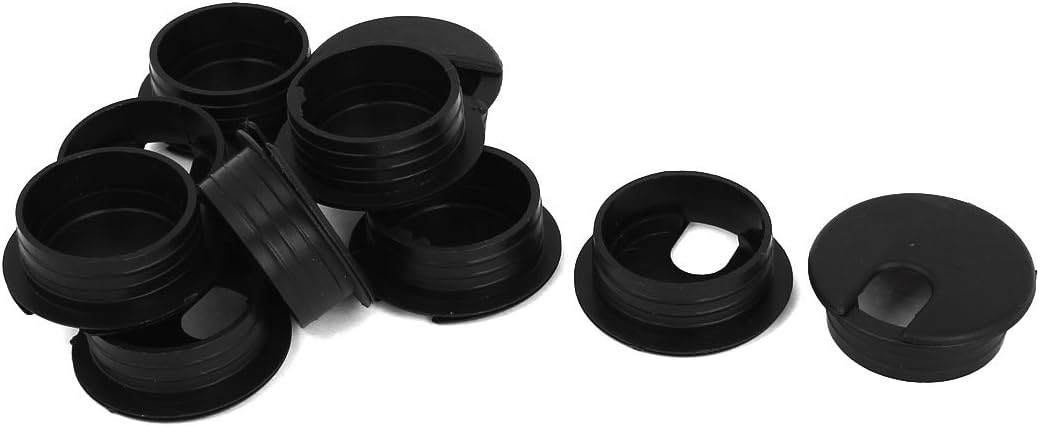 Plastic Office Home Grommet Wire Hole Cable Cover, 36mm, 10 Piece, Black