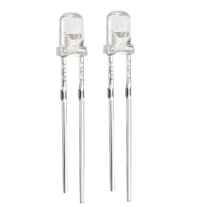 40pcs 3mm White LED Diode Lights Clear Round Transparent 3-3.4V 20mA Super Bright Lighting Bulb Lamps Electronics Components Light Emitting Diodes