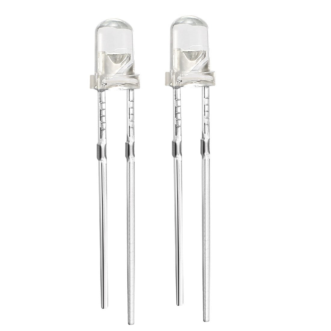 20pcs 3mm White LED Diode Lights Clear Round Transparent 3-3.4V 20mA Super Bright Lighting Bulb Lamps Electronics Components Light Emitting Diodes