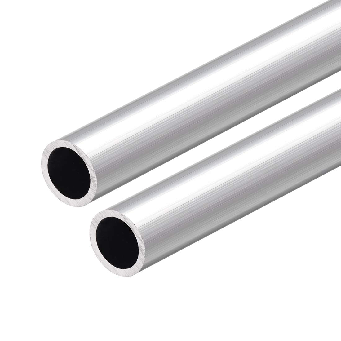 6063 Aluminum Round Tube, 300mm Length 18mm OD 14mm Inner Dia Seamless Aluminum Straight Tubing 2 Pcs