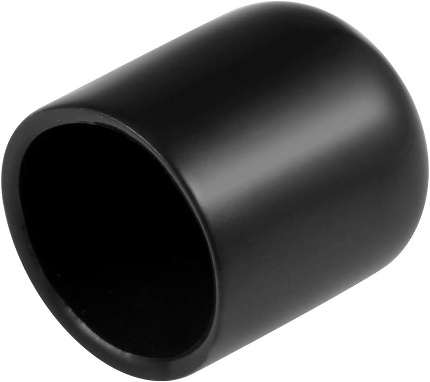 10pcs Rubber End Caps 18mm ID Vinyl Round Tube Bolt Cap Cover Thread Protectors Black