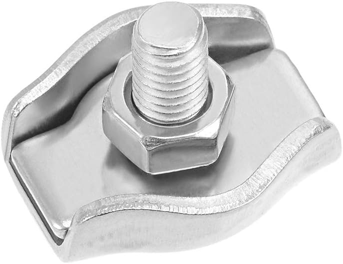 10 Pcs 304 Stainless Steel Single Wire Rope Clip Cable Clamp Suit for 2mm-3mm Rope