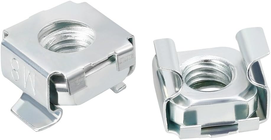 20 Pack, M8 Cage Nut, Carbon Steel Zinc Plated for Server Shelf Cabinet